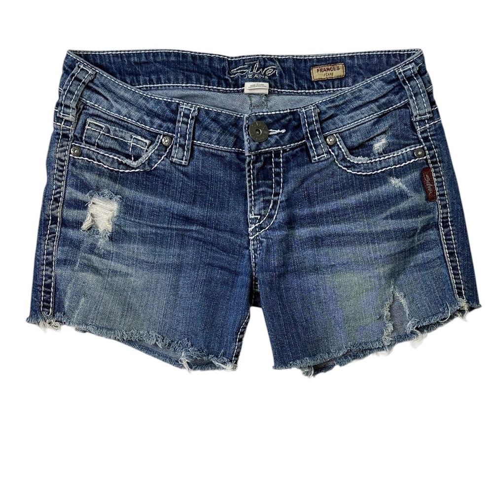 Silver Womens Jean Shorts 27 Cutoff Frances Low Rise Blue Actual‎ 32 x 4